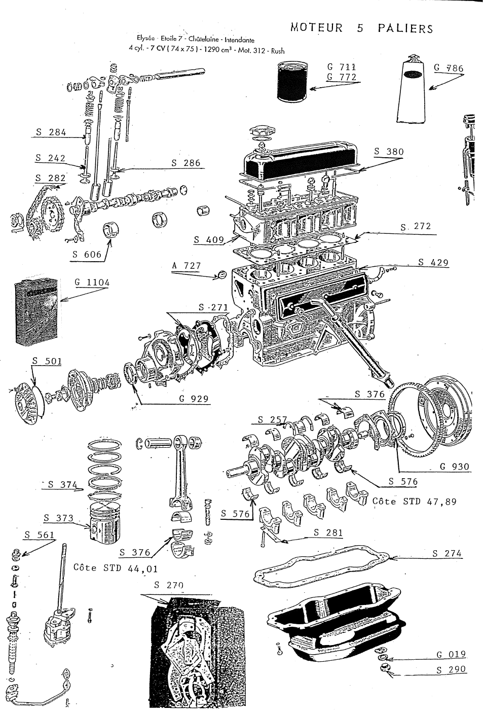 MOTEUR ELYSEE ETOILE 7 CHATELAINE INTENDANTE 7CV
