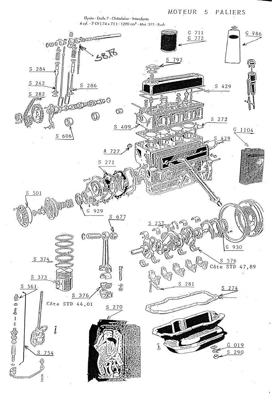 MOTEUR ELYSEE ETOILE 7 CHATELAINE INTENDANTE 7CV