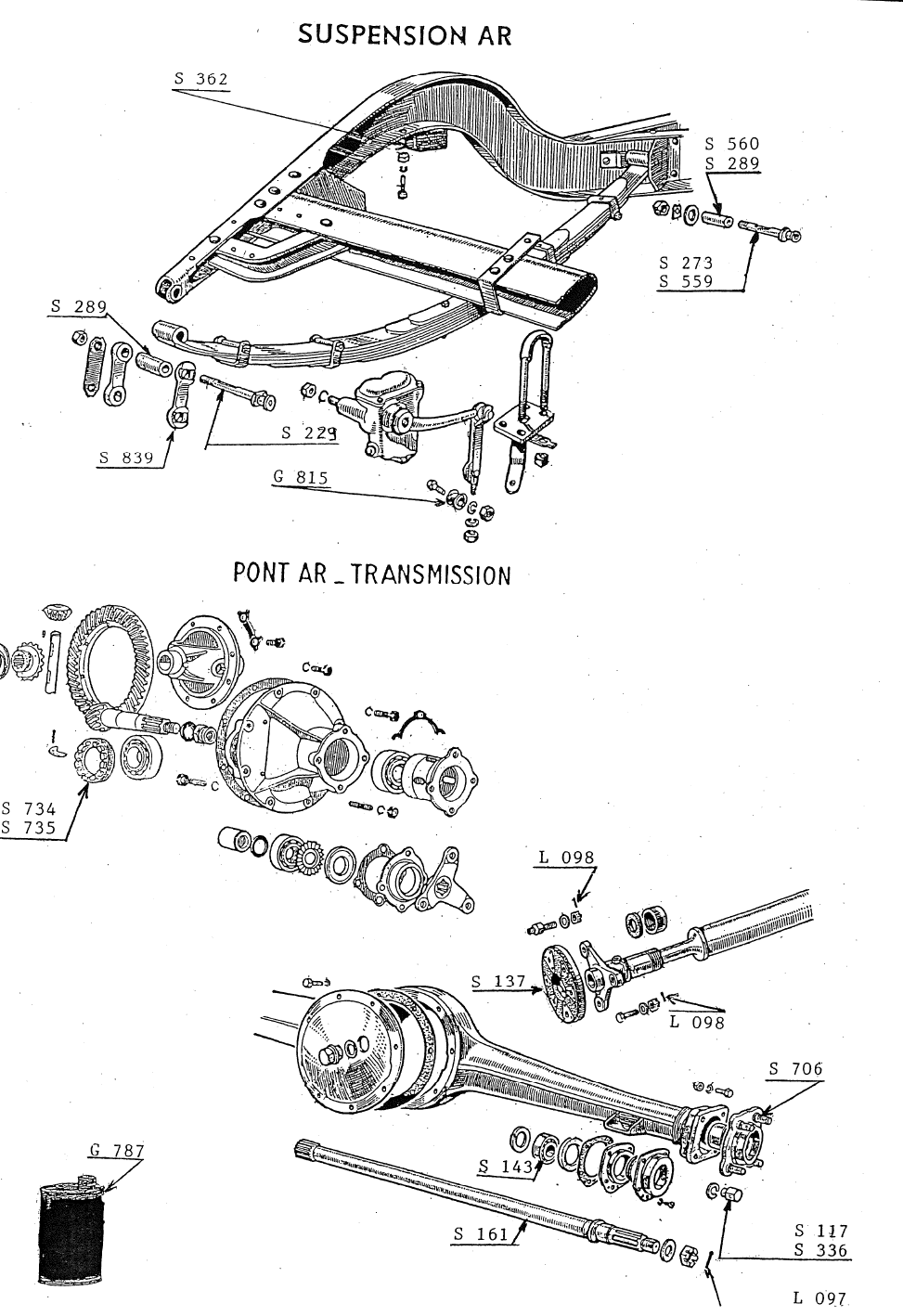 SUSPENSION ARRIERE - PONT ARRIERE TRANSMISSION