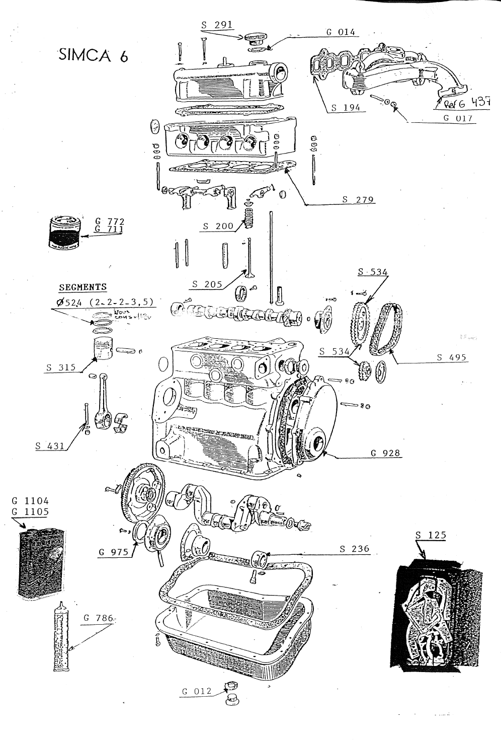 MOTEUR SIMCA 6